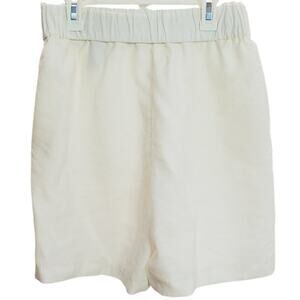 H&M White Lyocell Blend Pull-On Shorts Elastic Waist Summer S